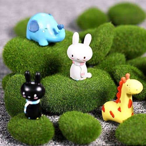 Artificial Moss Stones for Fairy Gardens 4 Sizes Fake Stones Imitation Moss  Faux Grass Grass Stones Rocks Moss Rocks 