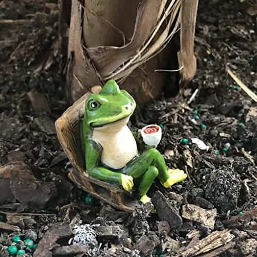 Mini Outdoor Accessory Figurine for Fairy Garden Miniature Frog Garden Statue 2 Tall 