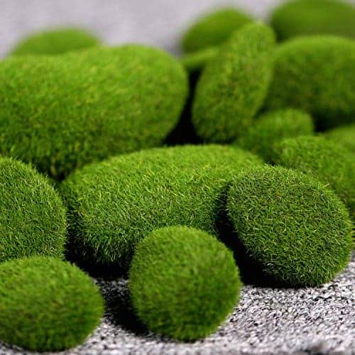 612 Pack of 4 Large Artificial Moss Rocks in a 