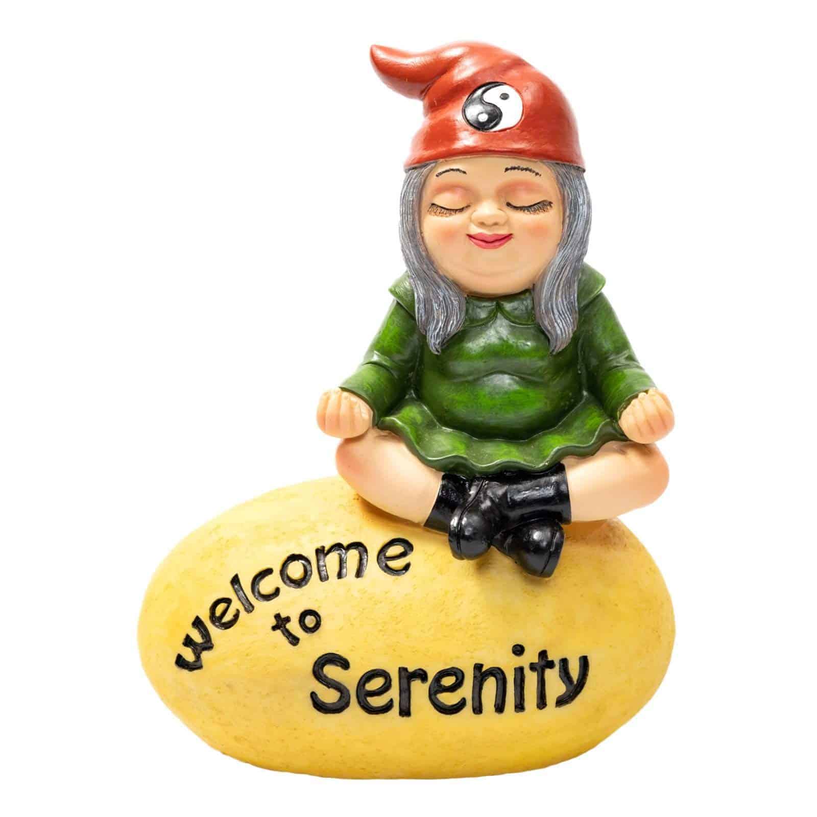 Brashfords Meditating Garden Gnome Statue Figurine Zen Yoga