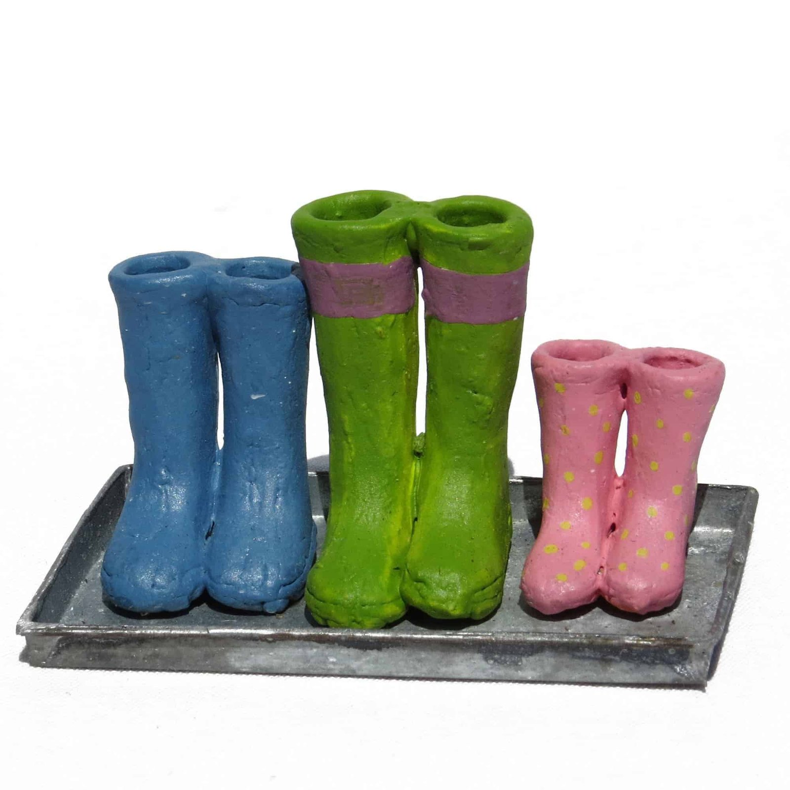 Download Craft Supplies Tools Miniature Wellies On A Boot Tray Materials