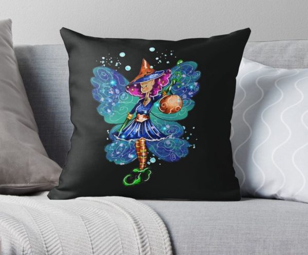 Issy’s Fairy Halloween Party Throw Pillow