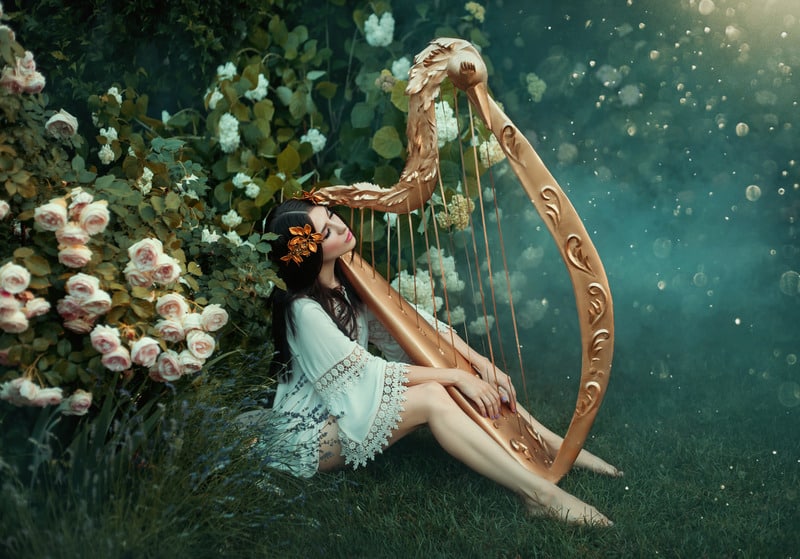 Fairy playing the harp