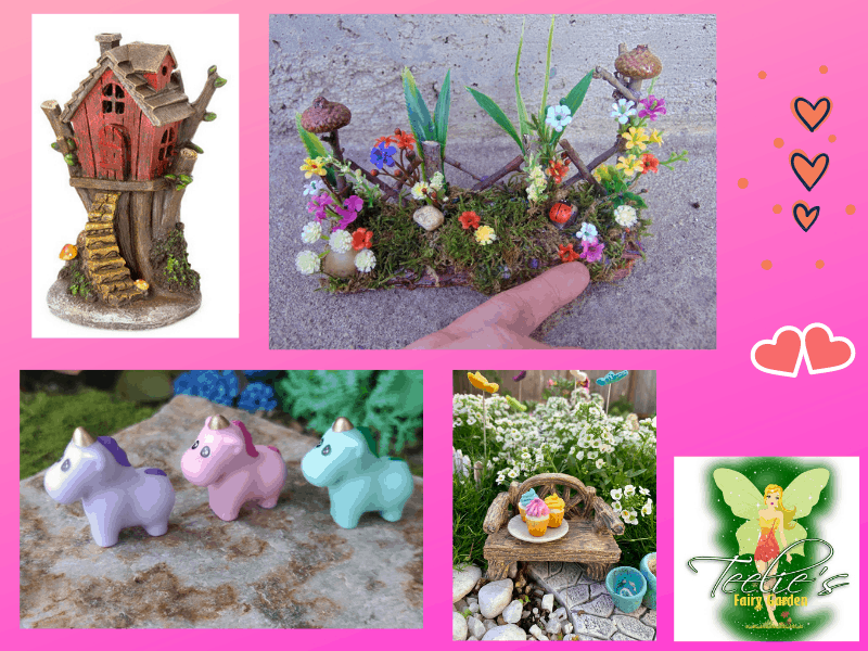 Pink, Red and White Fairy Garden