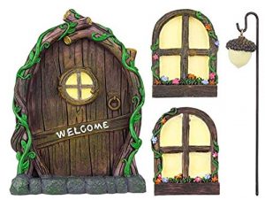 4 piece miniature outdoor garden decoration