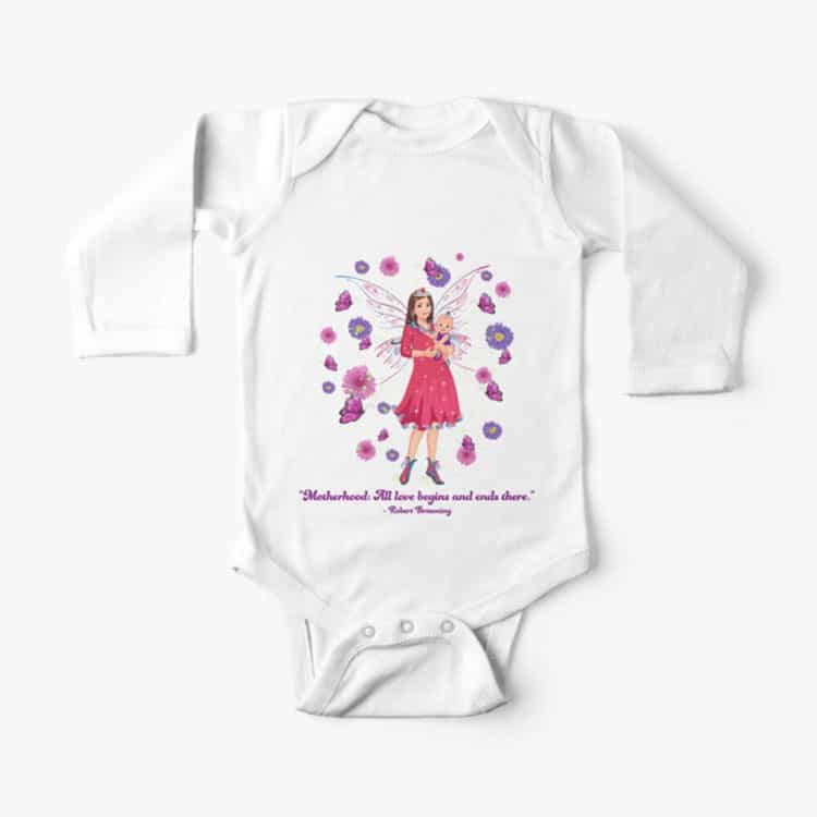 floral background and border baby one piece