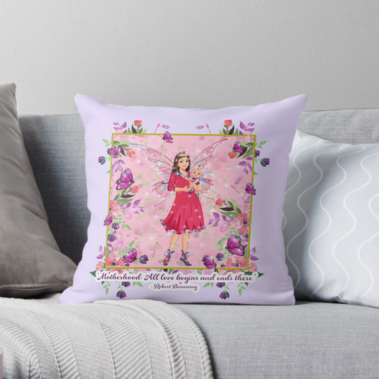 mothers day fairy throw pillow