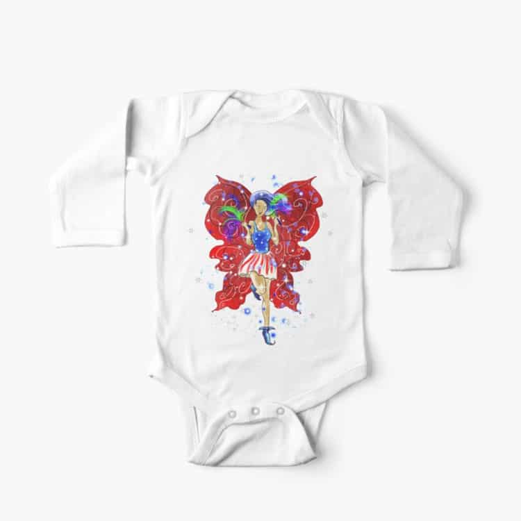 patriotic patsy the 4th of july fairy baby one piece