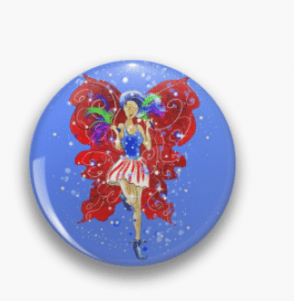 Patriotic Patsy Pin Button