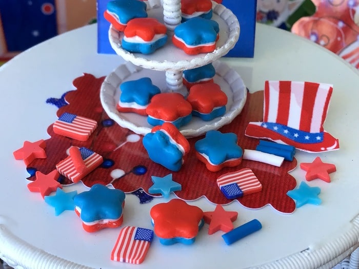 patriotic star cookies, miniature, cookies