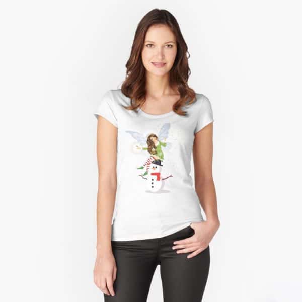 fairy merry and the magical snowman fitted scoop t shirt