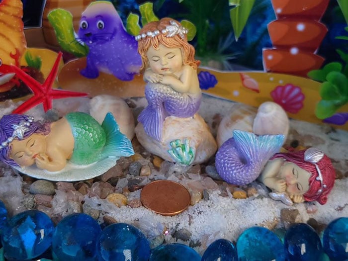 adorable sleeping little mermaids