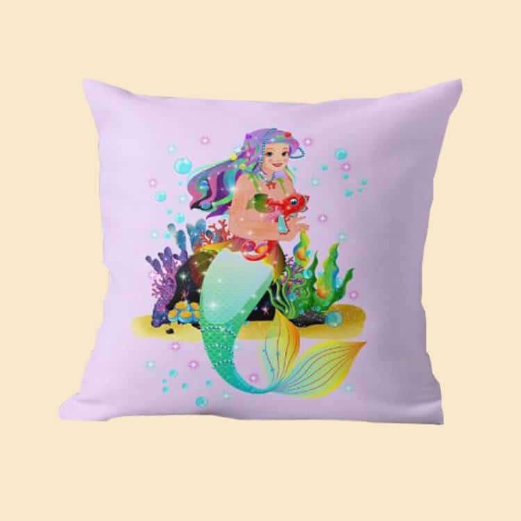 meredith the mermaid throw pillow