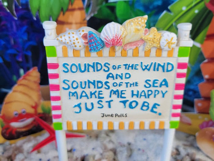 the sounds of the wind beach sign, miniature