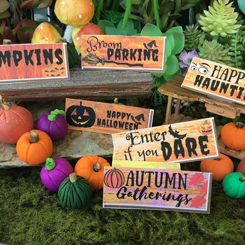 boo miniature halloween signs