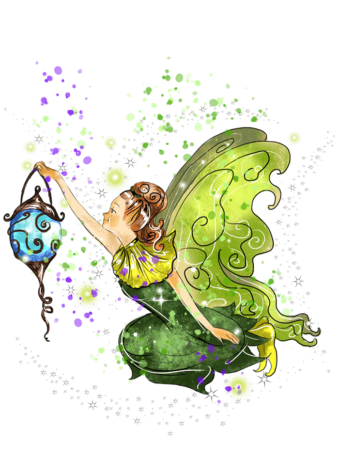 sparkled heloisefairy holding a fairy lamp