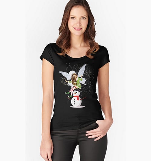fairy merry snowman tshirt