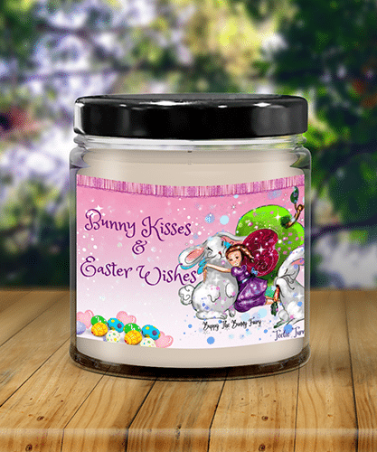 bunny kisses and easter wishes candle