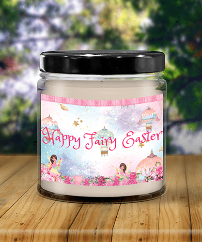 happy fairy easter candle