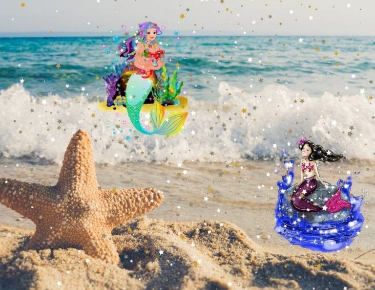 mermaids on beach