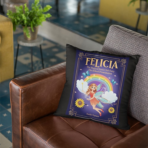 felicia magical book cover pillow