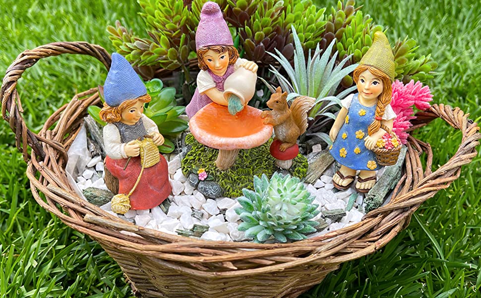 Mood Lab Fairy Garden - Miniature Figurines & Accessories Starter Kit -  Fairy Garden Set of 12 pcs - Outdoor or House Decor