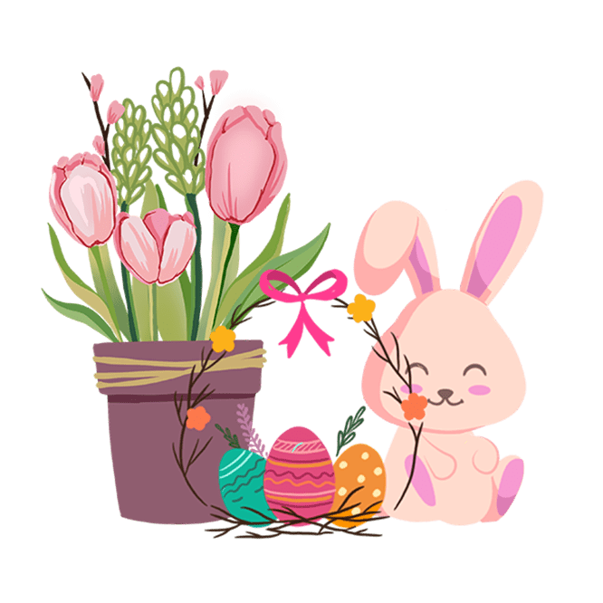 easter bunny flowers and fun
