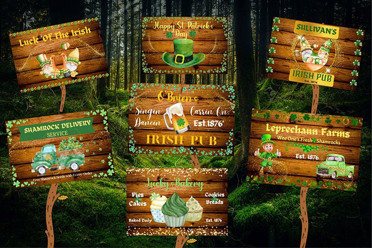 st. patricks design wooden theme