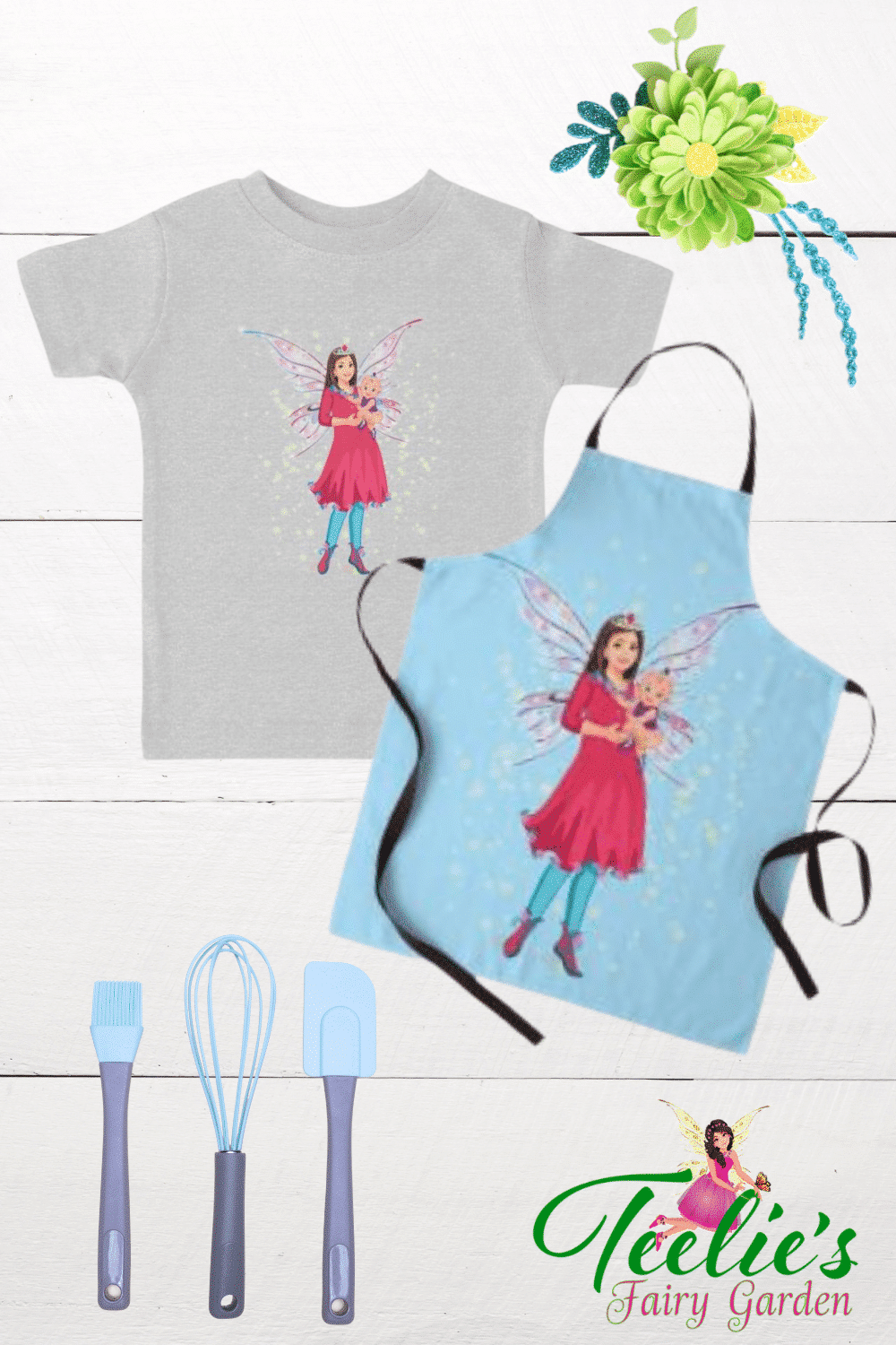 mariane the mother’s day fairy~blue leggings™ kids t shirt