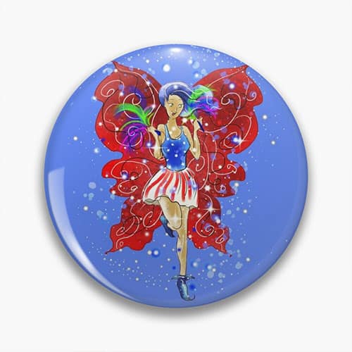 the stars and stripes fairy pin