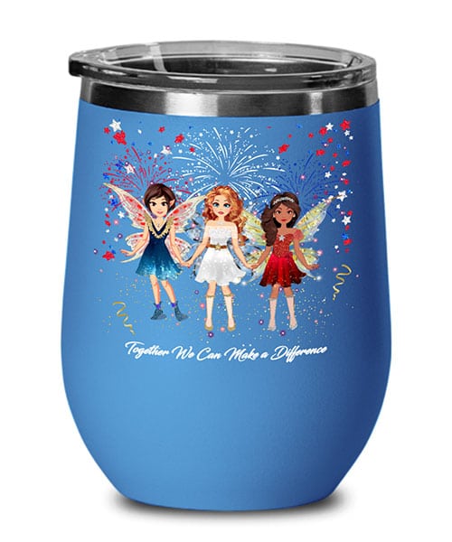 together we can make a difference gb wine glass