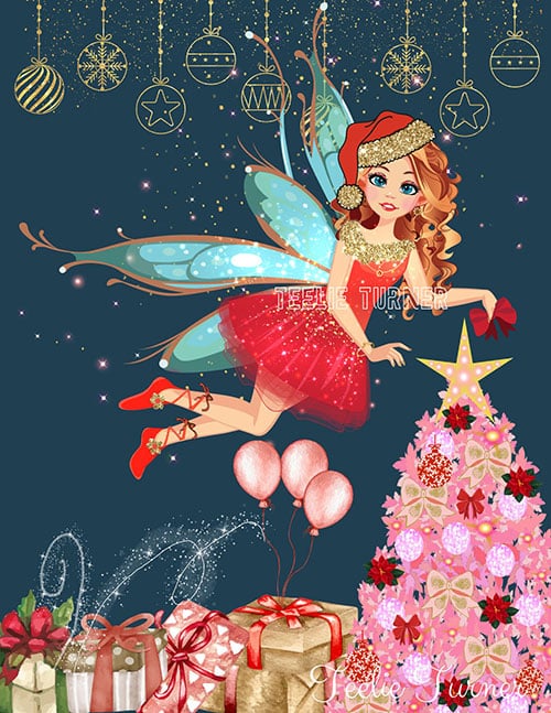 felicia's sparkle santa hat poster