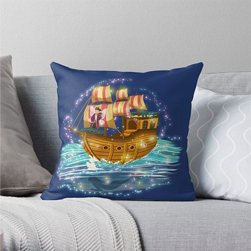 pirate pete and the lost fairy treasure's ship pillow
