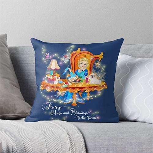 teelie turner the fairy author with love throw pillow