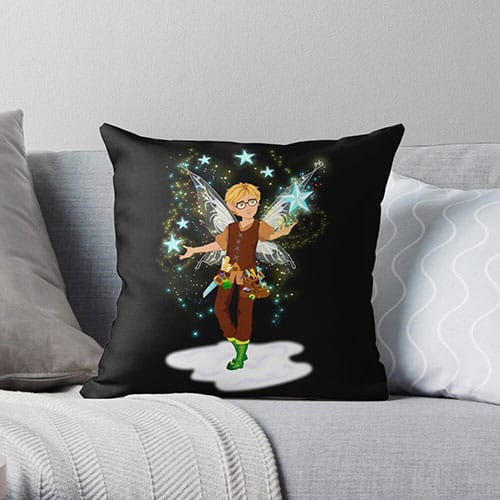 tommy tinker and the snowed in castle throw pillow