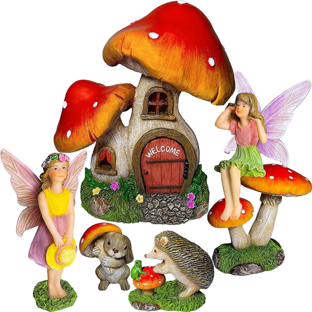 2 mushroom house set of 6 pcs
