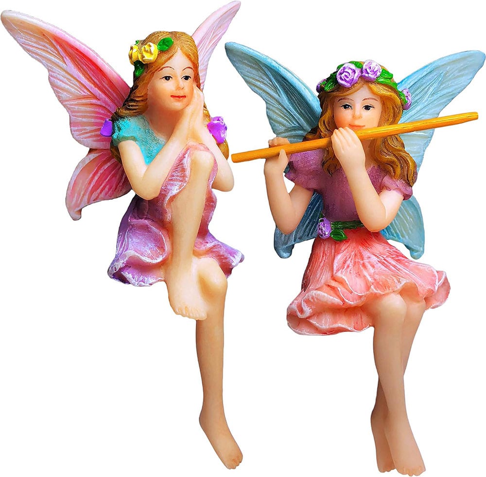 4 miniature fairies figurines