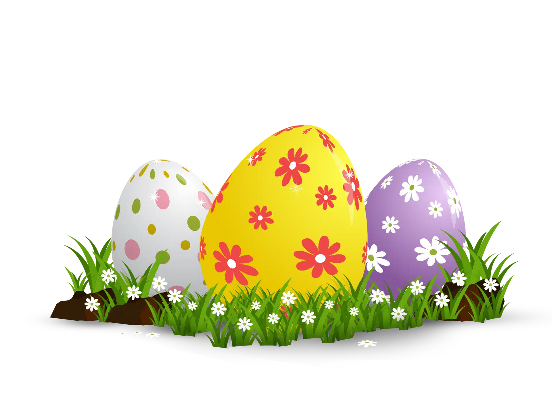 easter eggs on grass png