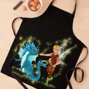 tommy tinker is training his pet dragon herbie apron