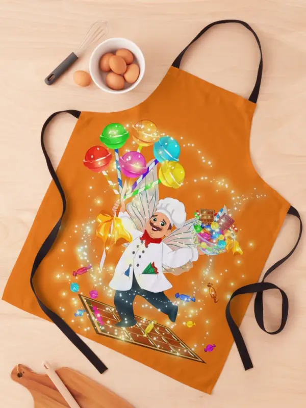 bubba the head candy taster loves his candy apron