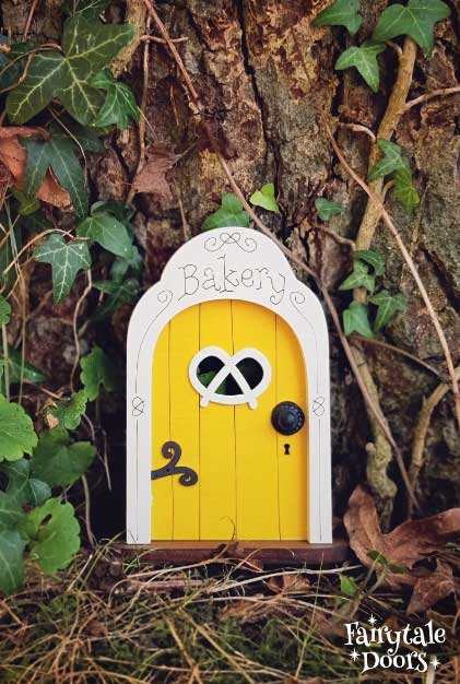 bakery fairy door in yellow