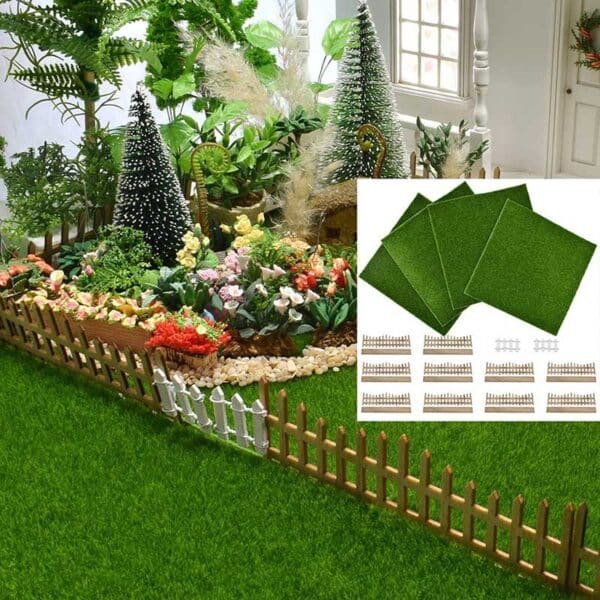 fairy garden miniatures of artificial grass 10pcs miniature fences