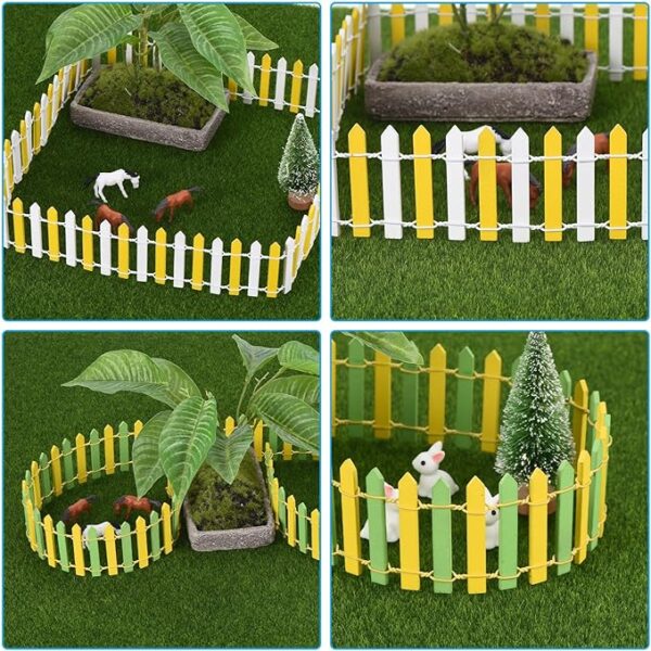 patikil miniature fairy garden fence mini wood picket fence for diy dollhouse