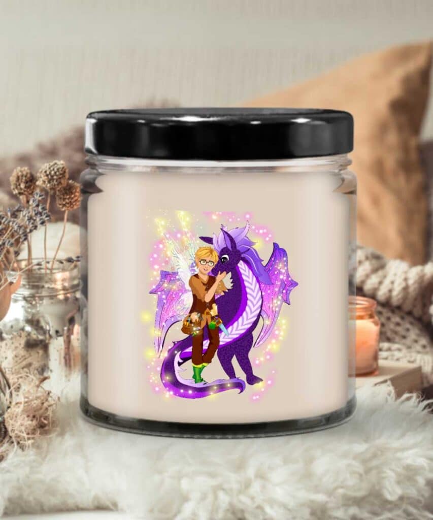 tommy tinker's purple dragon love candle