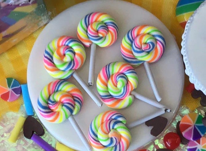 sweet rainbow lollipops