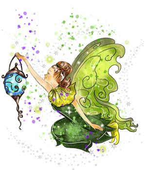 sparkled heloisefairy holding a fairy lamp
