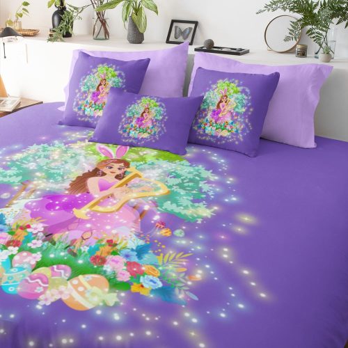 duvet cover mockup featuring a few pillows on a bed 31280