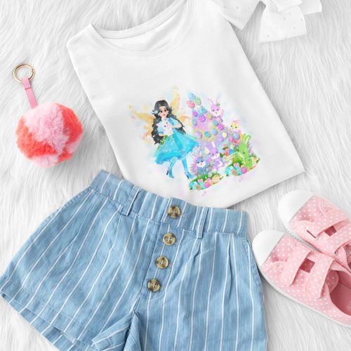 flat lay mockup of a t shirt for a girl 29767