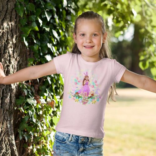 t shirt mockup of a little girl playing in the woods 2908 el1